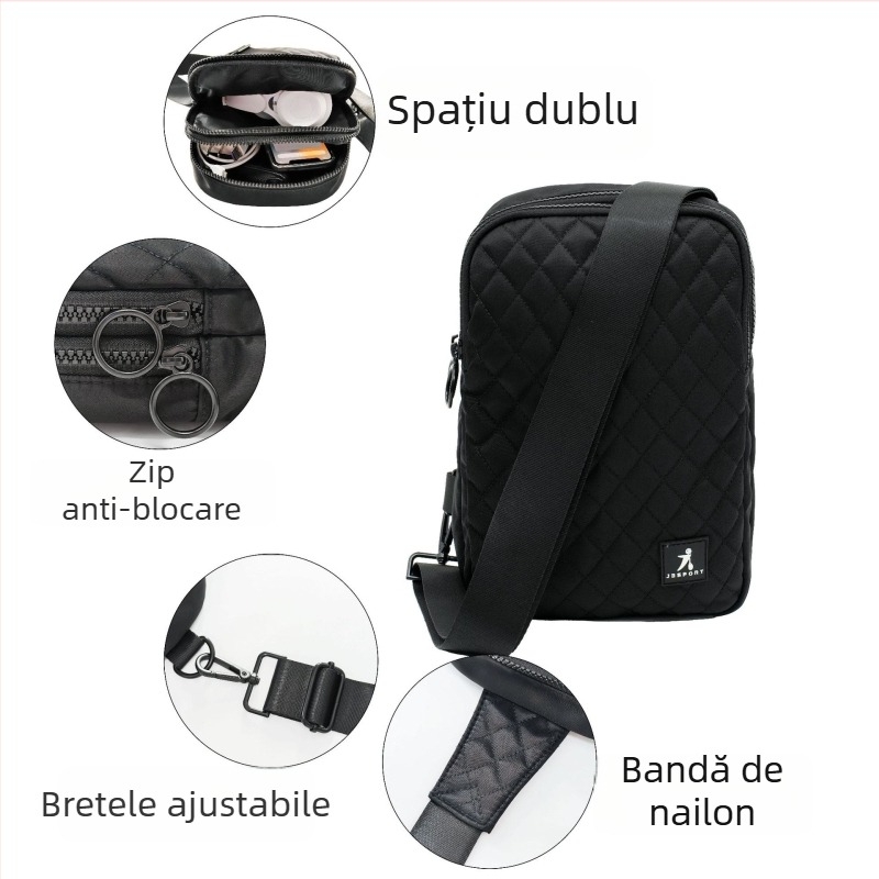 Geantă de talie sport, unisex, stil street, ultraușoară, cu capacitate extinsă, poliester