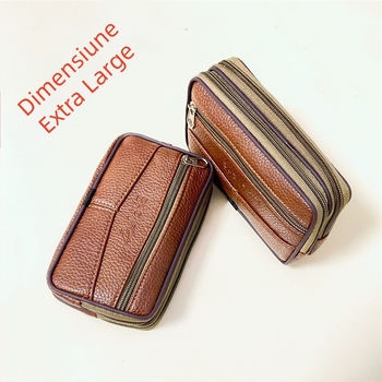 Geantă talie din piele PU pentru telefon, impermeabilă, căptușeală din nailon, model cu litere, compatibilă cu dispozitiv de 8 inch