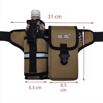 Geantă de talie pentru bărbați cu suport pentru sticlă de apă, stil street-trend, Oxford, rezistentă