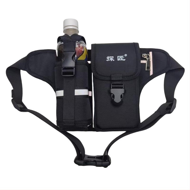 Geantă de talie pentru bărbați cu suport pentru sticlă de apă, stil street-trend, Oxford, rezistentă