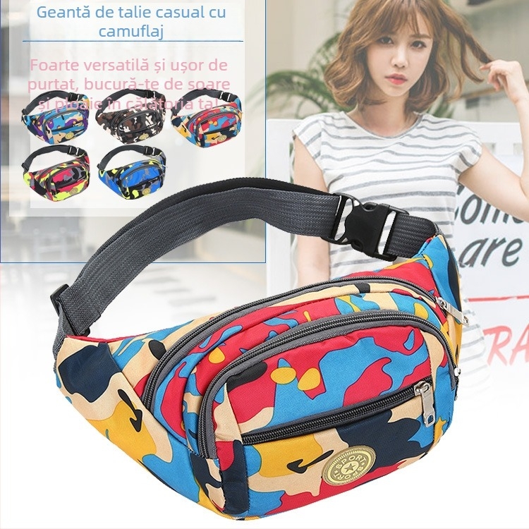Geantă talie sport – Nailon; Impermeabilă, Ultra-ușoară, Rezistentă la uzură, Rezistentă la cutremure; Model dungi (Material: Nylon; Caracteristici: Impermeabilă, Ultra-ușoară, Rezistentă la uzură, Rezistentă la cutremure)