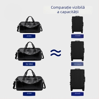 Geantă de voiaj transfrontalieră, 20–35L PU, Secțiune uscat-umedă, Unisex, Căptușeală poliester