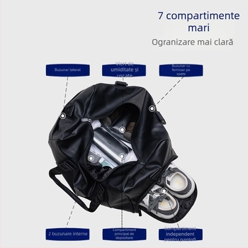 Geantă de voiaj transfrontalieră, 20–35L PU, Secțiune uscat-umedă, Unisex, Căptușeală poliester