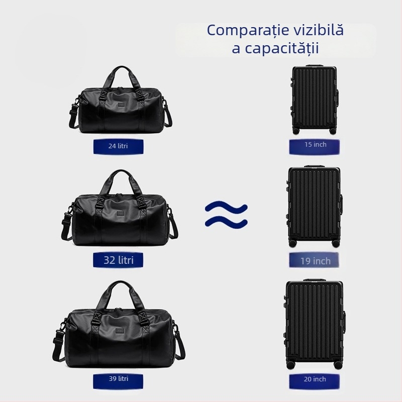 Geantă de voiaj transfrontalieră, 20–35L PU, Secțiune uscat-umedă, Unisex, Căptușeală poliester