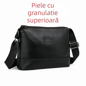Geantă bărbătească crossbody din piele de vită de primă clasă, impermeabilă, extensibilă, căptușeală din piele, pentru călătorii de afaceri — Bonnie Kangaroo