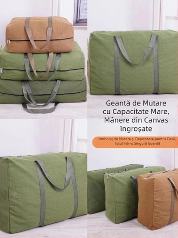 Geantă de bagaje din pânză pentru mutare, capacitate mare, design țesut, marcă Rongba, culoare solidă, potrivită pentru călătorii de recreere (Capacitate: 56-75 L; Material: Pânză; Brand: Rongba; Model: Culoare solidă; Scenarii: Călătorii de recreere)