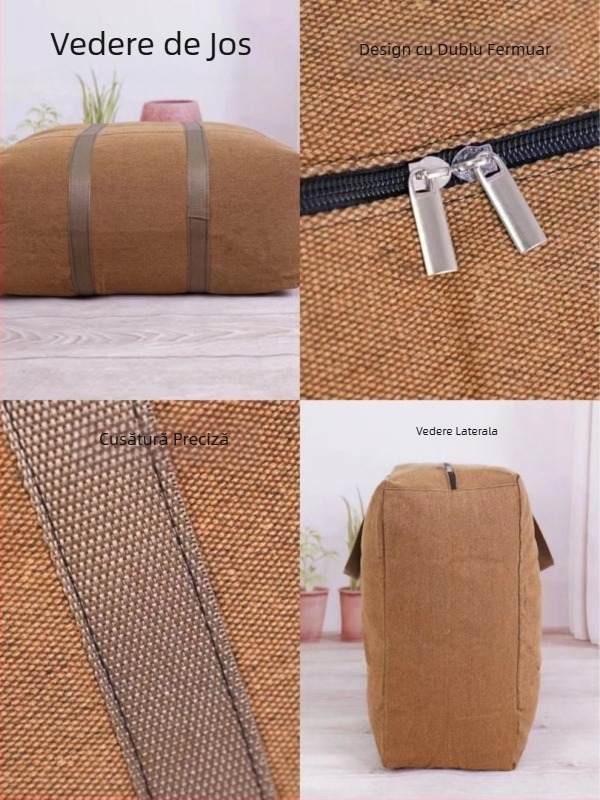 Geantă de bagaje din pânză pentru mutare, capacitate mare, design țesut, marcă Rongba, culoare solidă, potrivită pentru călătorii de recreere (Capacitate: 56-75 L; Material: Pânză; Brand: Rongba; Model: Culoare solidă; Scenarii: Călătorii de recreere)