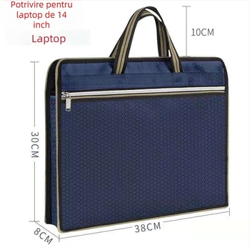 Geantă de documente Portable Briefcase cu fermoar, din material Oxford, capacitate mare, grosime material 0,7 mm, greutate 0,1 kg