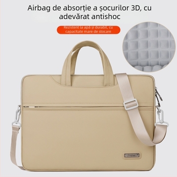 Geantă de laptop unisex, material cu membrană, respirabilă, rezistentă la uzură și la șocuri, stil servietă portabil