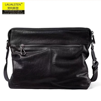 Roleyson Geantă crossbody pentru bărbați, din piele de vită de primă calitate, rezistentă la uzură, căptușeală poliester-bumbac