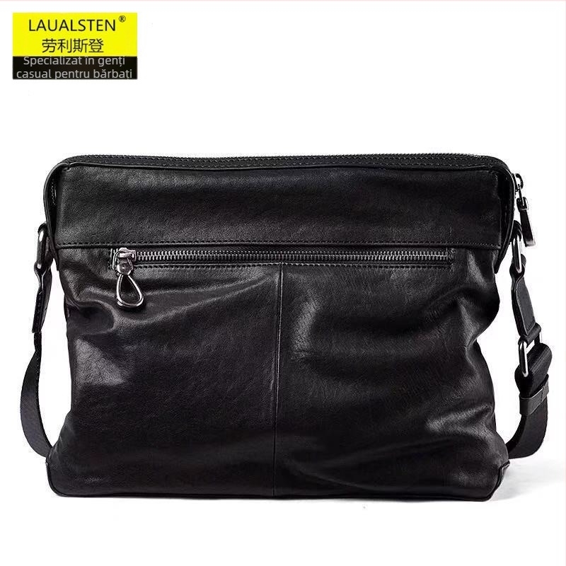 Roleyson Geantă crossbody pentru bărbați, din piele de vită de primă calitate, rezistentă la uzură, căptușeală poliester-bumbac
