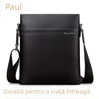 Emperor Paul POLO001 geantă de umăr din piele pentru bărbați, verticală, stil naveta de afaceri, căptușeală poliester