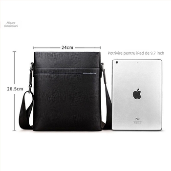 Emperor Paul POLO001 geantă de umăr din piele pentru bărbați, verticală, stil naveta de afaceri, căptușeală poliester