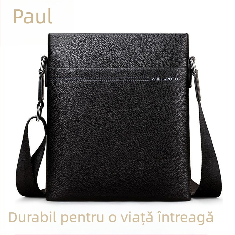 Emperor Paul POLO001 geantă de umăr din piele pentru bărbați, verticală, stil naveta de afaceri, căptușeală poliester