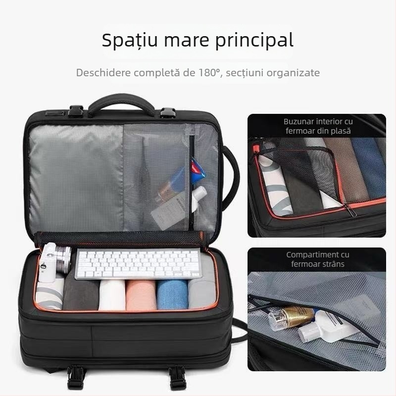 Geantă pentru laptop pentru călătorii de afaceri – Oxford impermeabil, 20–35L, Unisex, Curea de umăr curbat