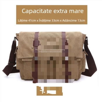 Geantă de umăr pentru bărbați, poliester cu căptușeală din pânză, compartiment pentru laptop de 15 inch, ultra-ușoară pentru călătorii de plăcere