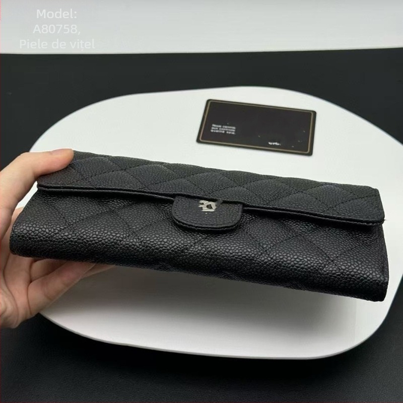 Portofel din piele naturală, lung, design cu două pliuri, piele din primul strat, căptușeală poliester