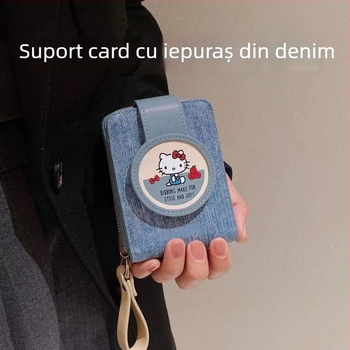 Port-card PU cu imprimeu pisică, Unisex, pentru călătorii de relaxare, impermeabil
