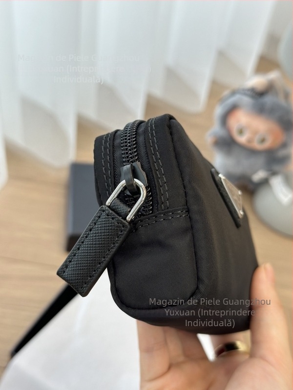 Geantă mini pătrată cu buzunar pentru monede, trusă de machiaj și buzunar pentru chei, material Oxford, impermeabilă, rezistentă la uzură, căptușeală din nylon, unisex