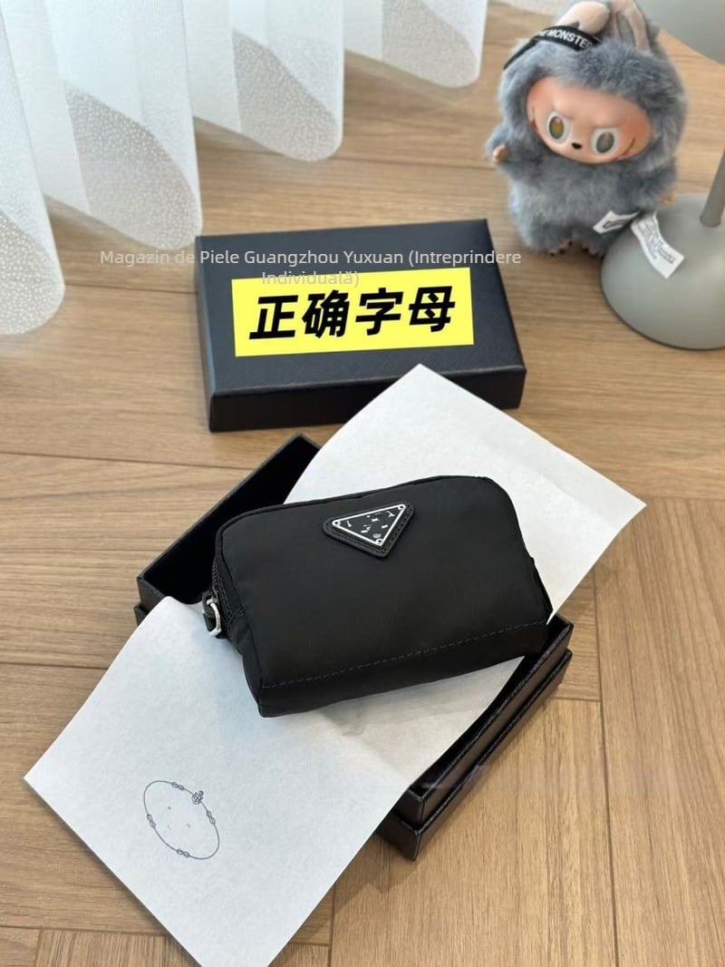 Geantă mini pătrată cu buzunar pentru monede, trusă de machiaj și buzunar pentru chei, material Oxford, impermeabilă, rezistentă la uzură, căptușeală din nylon, unisex