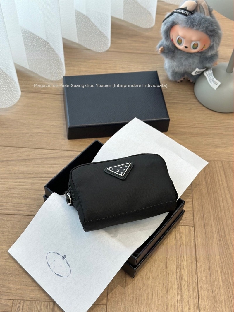 Geantă mini pătrată cu buzunar pentru monede, trusă de machiaj și buzunar pentru chei, material Oxford, impermeabilă, rezistentă la uzură, căptușeală din nylon, unisex
