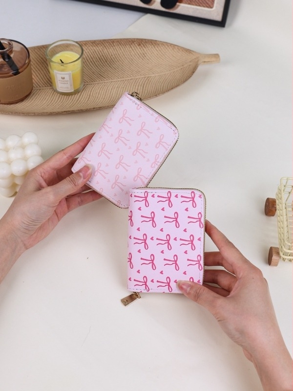 Senlina Portofel Card pentru Femei – Mini Portofel cu Design Anime, Piele PU, Stil Urban Minimal, Cu Mai multe Locuri pentru Carduri, Vara 2025