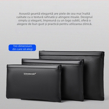 Geantă clutch pentru bărbați din piele de vițel, piele naturală, stil business elit