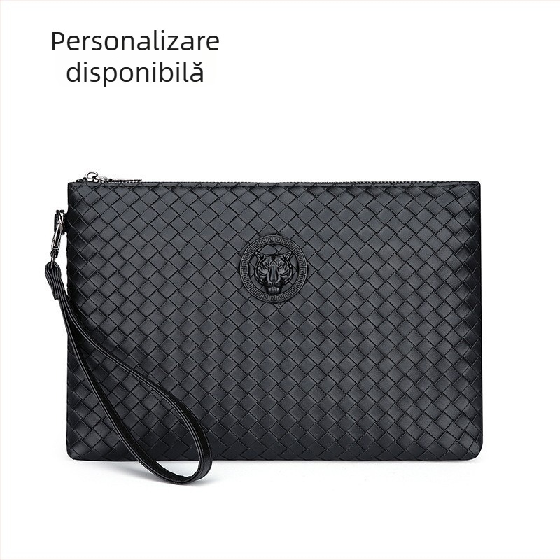 Geantă clutch pentru bărbați din PU, stil business, căptușeală poliester, model cu animale