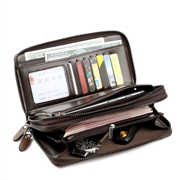 Geantă clutch pentru bărbați din PU - impermeabilă, capacitate pentru laptop de 10 inch, BADENROO, căptușeală din poliester