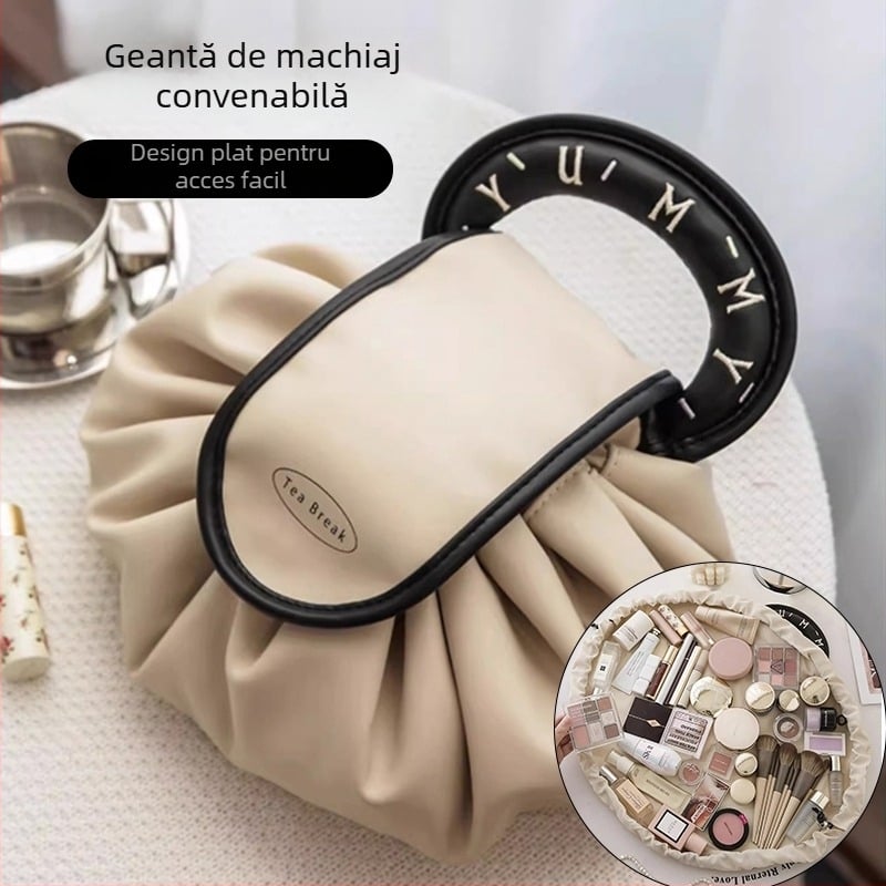 Geantă cosmetică pentru femei - material PU, impermeabilă, extensibilă, portabilă, lansare primăvară 2025