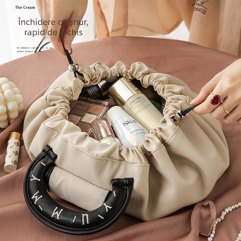 Geantă cosmetică pentru femei - material PU, impermeabilă, extensibilă, portabilă, lansare primăvară 2025