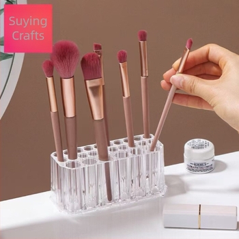 Suport de depozitare pentru pensule de machiaj – PS material, organizator de birou cu suprafață deschisă, stil lux iluminat, lansare 2025, origine Zhejiang