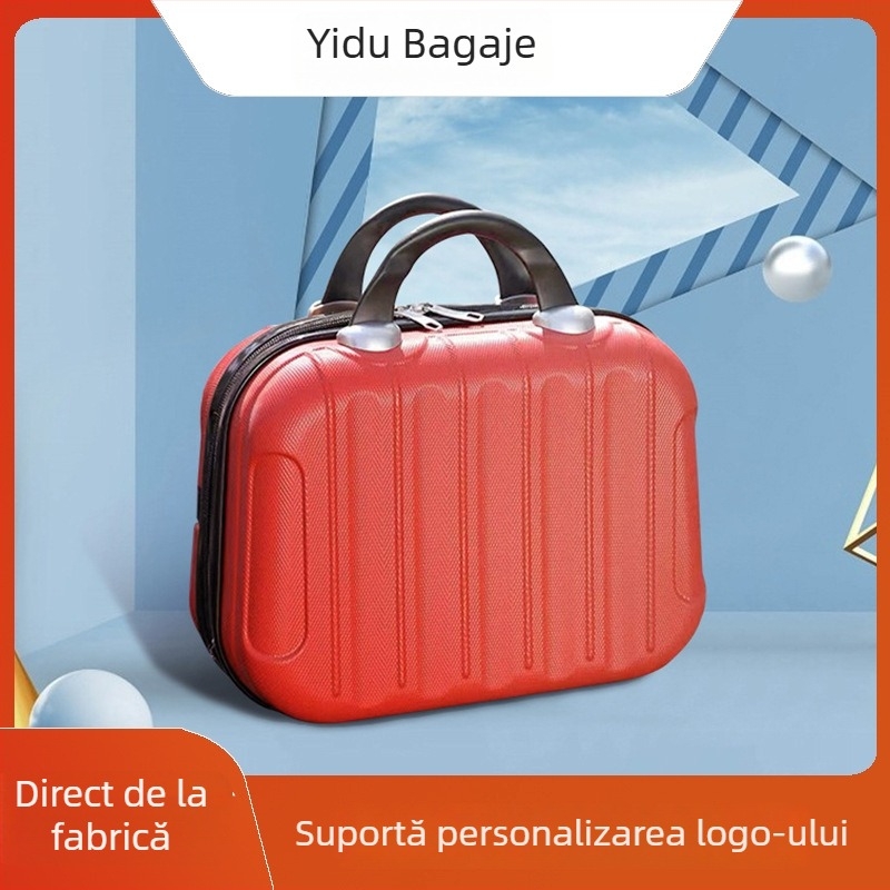 Geantă cosmetică de călătorie cu roți, material PP, deschidere cu fermoar, impermeabilă