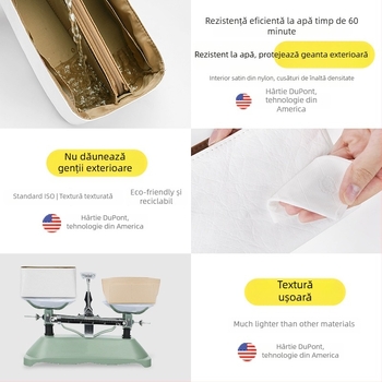 Kamani organizator de cosmetică cu liner DuPont, interior din piele, culoare solidă, stil urban minimalist, primăvara 2025
