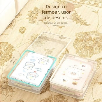 Set de 4 saci de depozitare pentru cuverturi, formă cubică, PVC, multifuncțional, stil modern simplu