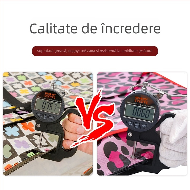 Geantă de mutare, cub, din material nețesut, pentru depozitarea păturilor și hainelor