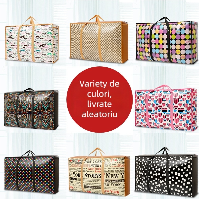 Geantă de mutare, cub, din material nețesut, pentru depozitarea păturilor și hainelor