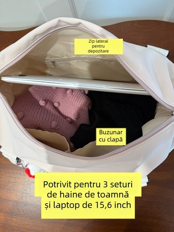 Geantă de voiaj pentru timpul liber, cu capacitate mare, din nylon, impermeabilă, căptușeală poliester, model solid (Material: Nylon; Impermeabil; Căptușeală: Poliester; Model: Solid color; Stil: Voiaj de relaxare)
