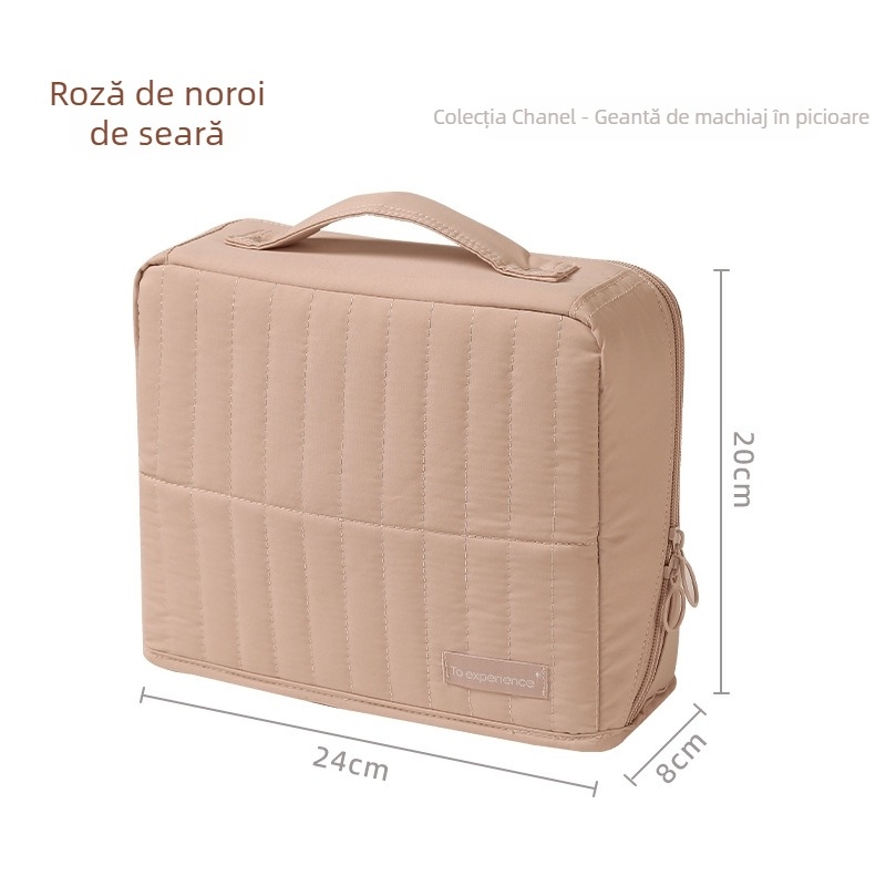 Geantă de cosmetică cu capacitate mare, verticală portabilă (verticală portabilă; cubică; poliester; impermeabilă; sta în picioare)