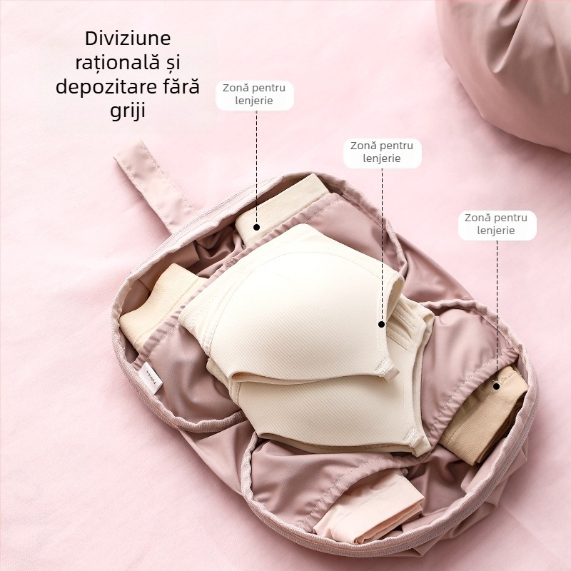 FaSoLa Geantă de depozitare pentru haine, organizator în stil geantă; material 100% poliester cu quilt din fire de mătase; depozitare multifuncțională pentru lenjerie, cosmetică și haine murdare