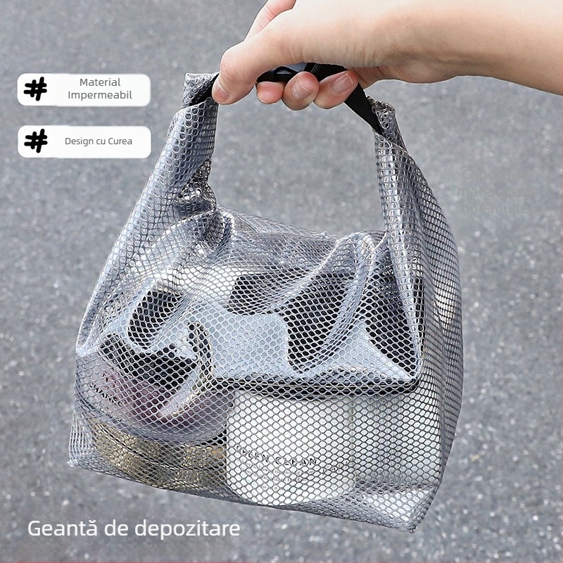 Geantă transparentă EVA pentru produse de igienă, cilindrică, multifuncțională pentru călătorii