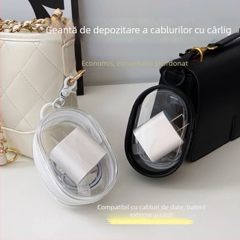 Organizator cilindric PVC pentru călătorii — depozitare multifuncțională pentru cabluri și căști, model 10 6 4
