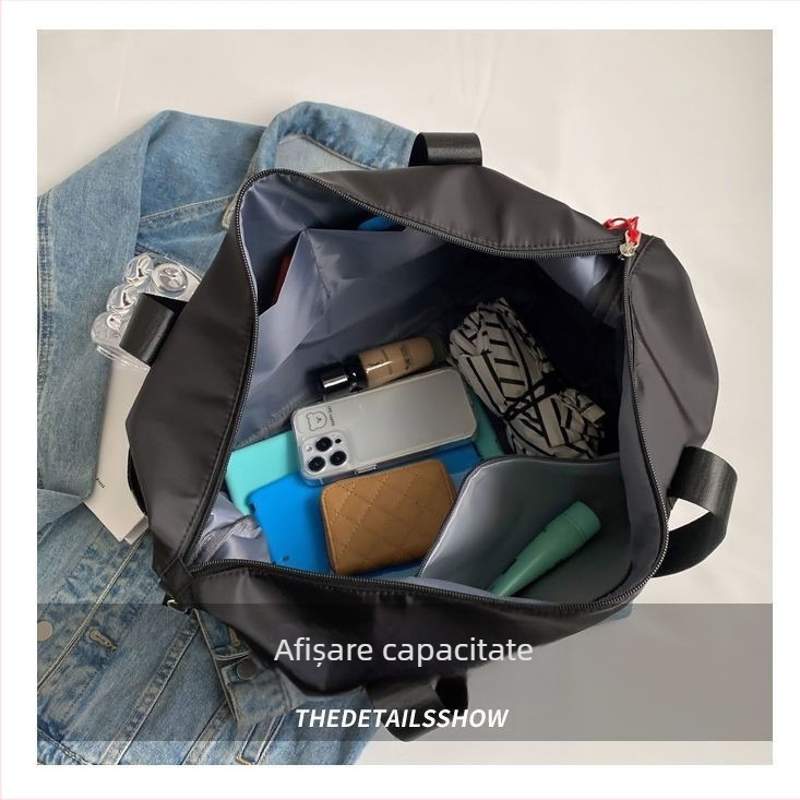 Geantă de voiaj 20–35L, din pânză Oxford, impermeabilă și respirabilă, separare umed-uscat, model geometric, stil urban minimalist, unisex