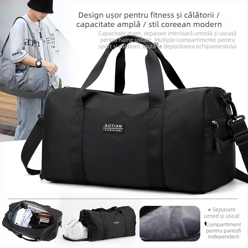 Geantă de sport și de călătorie sub 20L, material Oxford, rezistentă la uzură, stil urban simplu, căptușeală din poliester