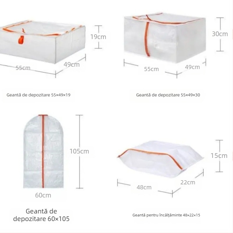 Cutie de depozitare sub pat - rezistentă la umezeală, pentru pături și haine - material PE, formă 20213, model: Altul