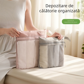 FaSoLa Geantă de toaletă portabilă pentru călătorii, cu compartimente din plasă, formă cubică, multifuncțională, capacitate mare