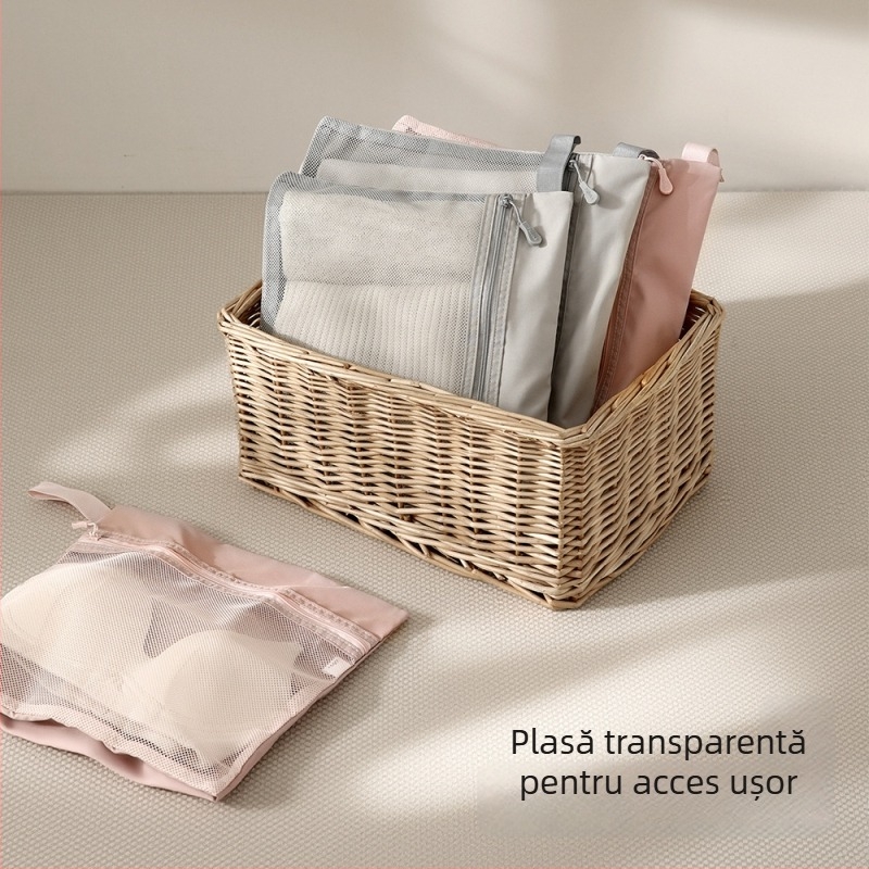 FaSoLa Geantă de toaletă portabilă pentru călătorii, cu compartimente din plasă, formă cubică, multifuncțională, capacitate mare