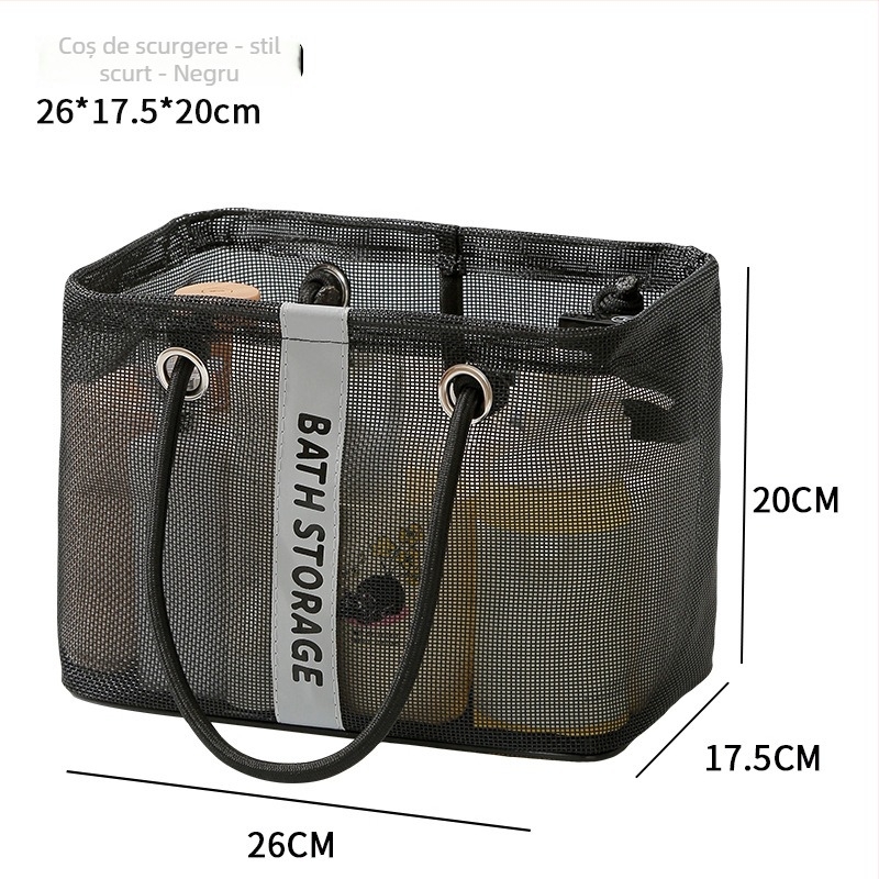 Geantă de toaletă, formă cub, plasă din plastic, respirabilă, model 01B1563