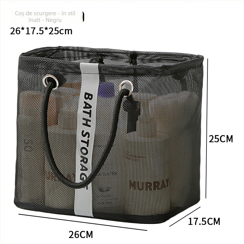 Geantă de toaletă, formă cub, plasă din plastic, respirabilă, model 01B1563