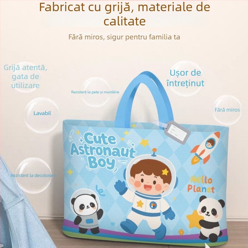 Geantă de depozitare pentru cuverturi pentru grădiniță cu fermoar dublu, din Oxford, multifuncțională pentru lenjerie, cuverturi și haine